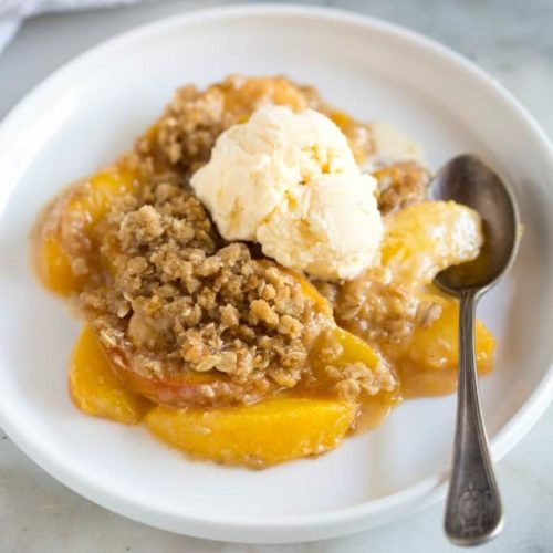 Peach Cobbler Crisp - Wholly Wholesome